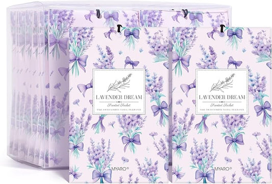 MYARO 20 Packs Fresh Lavender Sachets, Air Freshener by MYARO