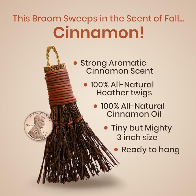 Cinnamon Broom - Cinnamon Scented 3in Mini Broomsticks - Decorative Witch Broom - Image 2