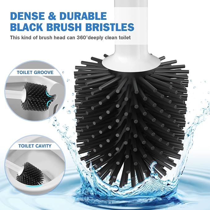 Toilet Plunger and Brush Set, Silicone Toilet Brush and Plunger - Image 4