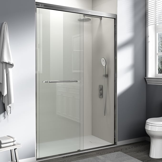 44-48 in. W x 72 in. H Double Sliding Shower Door, Semi-Frameless Bypass - Image 2