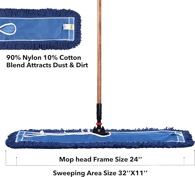 MATTHEW CLEANING 24'' Industrial Strength Cotton Dust Mop Refill Washable - Image 5