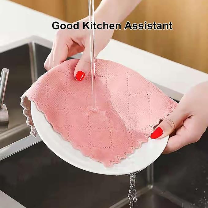 12-Pack Kitchen Cloth, Dish Towels, Microfiber Cleaning Cloths, Premium Coral - Image 7