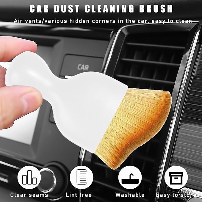 Car Interior Dust Brush, Soft Scratch Free Auto Detailing Brushes, Universal - Image 4