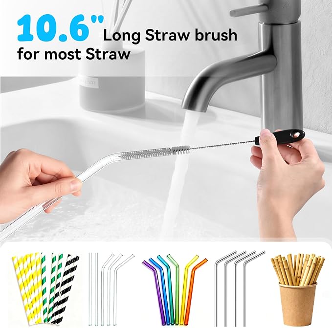 4 Pack Bottle Brush Cleaning Set, Including Long Handle Water Bottle Brush and - Image 5