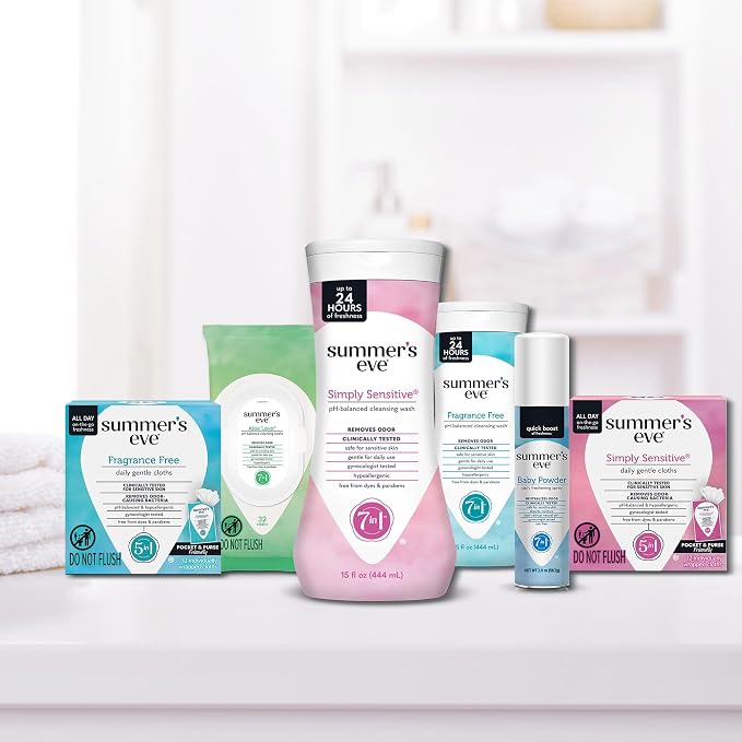 Summer's Eve Simply Sensitive Feminine Wipes, Gentle pH-Balanced Micellar Water - Image 6