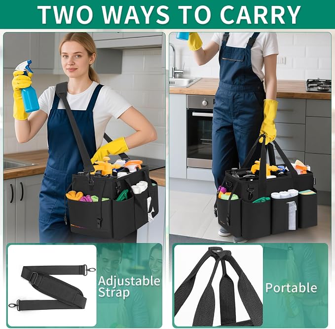 Wearable Cleaning Caddy Bag for Cleaning Supplies, Large Capacity Cleaning - Image 6