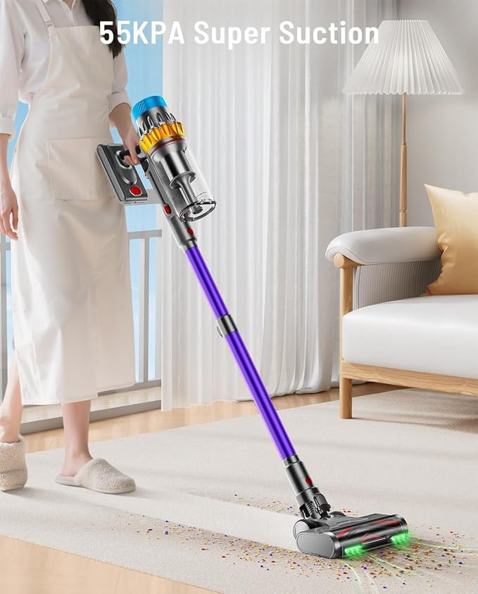 Cordless Vacuum Cleaner, 650W 55KPA 70Min Powerful Vacuum Cleaners - Image 4