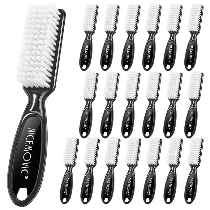 NICEMOVIC 20 Pcs Nail Brush for Cleaning Fingernails, Handle Grip Scrubber Brush by NICEMOVIC