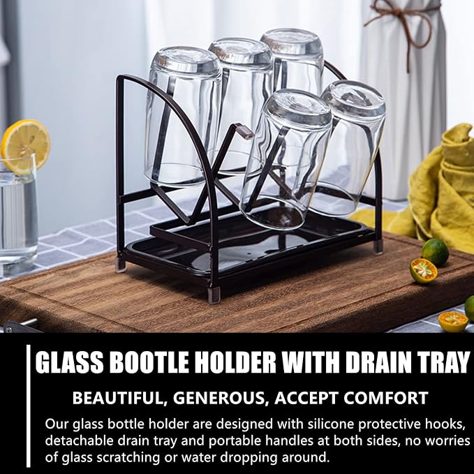 RHBLME 2 Packs Glass Drying Rack, Vertical Bottle Drying Rack Glass Bottle - Image 4