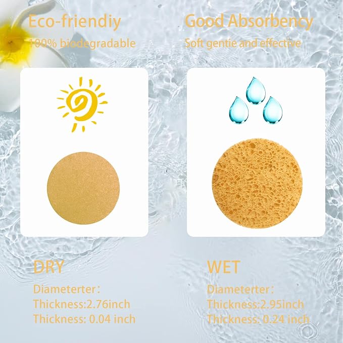 50-Count Large Compressed Facial Sponges - Image 5