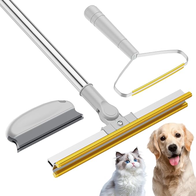 3 in 1 Carpet Rake for Pet Hair Removal, Tool Set of 3, 55” Long Handle Carpet by Unknown