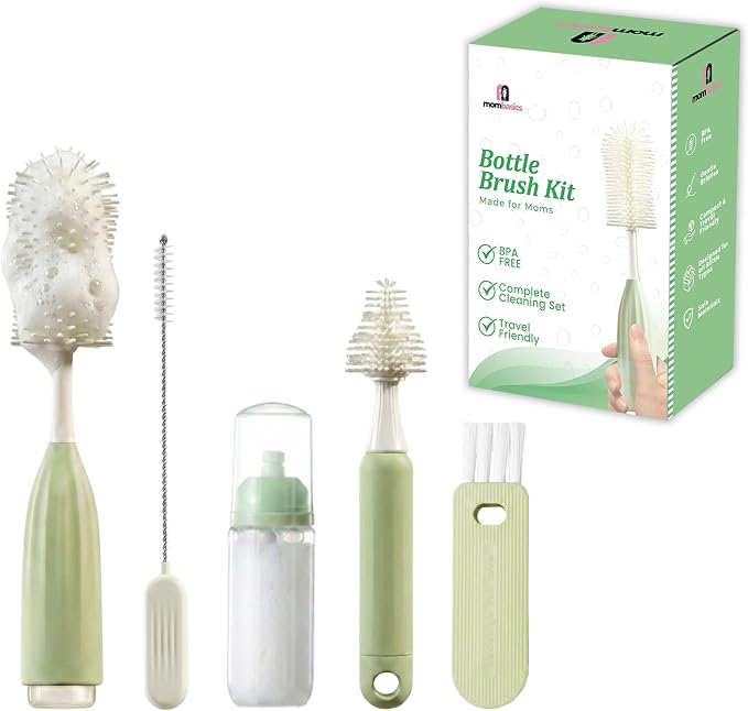 Bottle Brush Set Cleaner Silicone Brushes by MOMBASICS