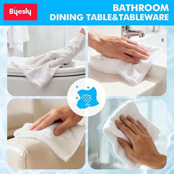 50-Pack Microfiber Cleaning Cloth, 11.5x11.5 Microfiber Towels - Image 8