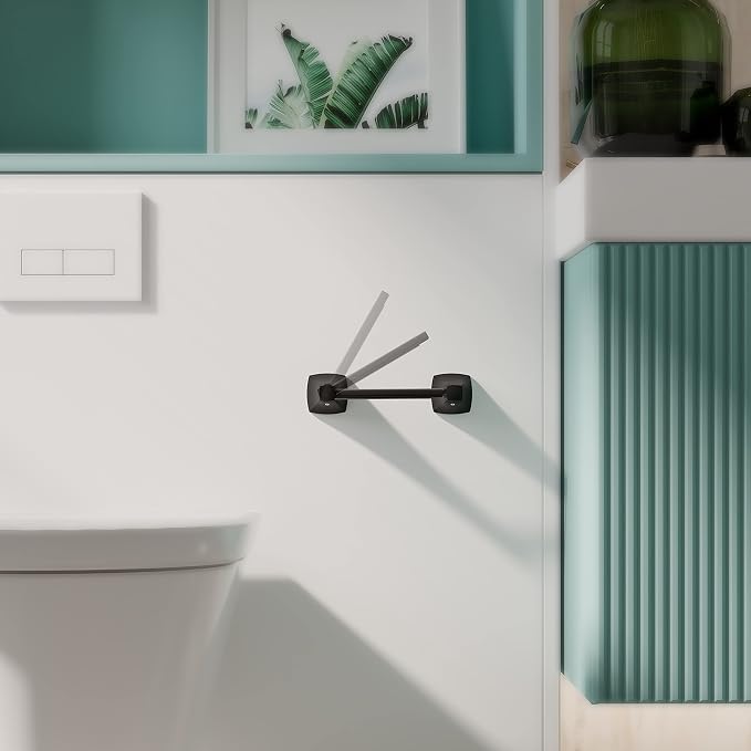 Bathroom Hardware Set 2 Pieces Toilet Paper Holder and Towel Ring Wall Mounted - Image 3