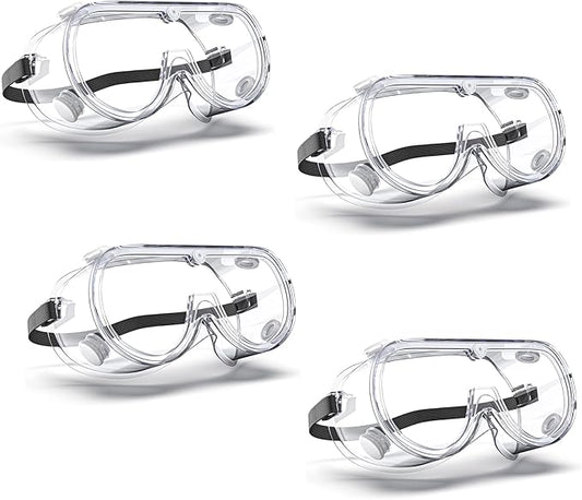 Anti-Fog Indirectly Vented Lab Safety Goggles Over Glasses by EinKau