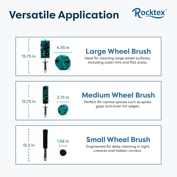 Wheel Brush Set – 3 Sizes Multi-Fiber Blend, Non-Scratch Design - Image 7