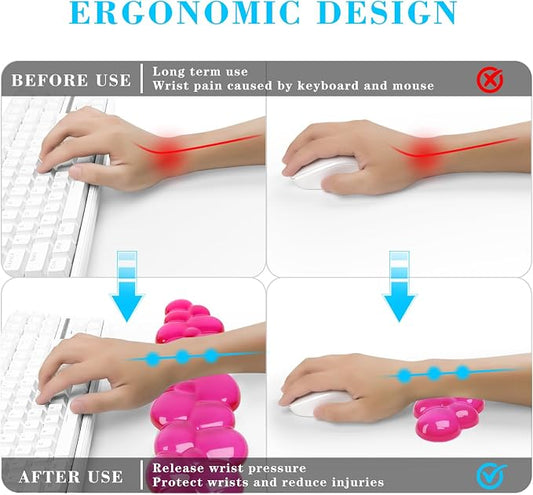 Gel Cloud Keyboard and Mouse Wrist Rest, Cute Wrist Support and Arm Support - Image 2