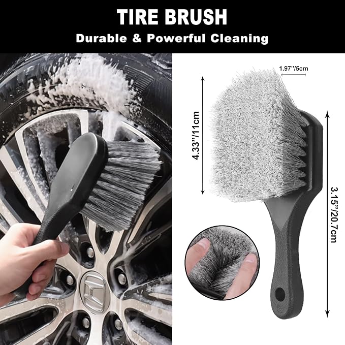 7Pcs Car Wheel Brush kit, Tire Brush, Wheel Cleaner Brush, Soft-bristled Rim - Image 3