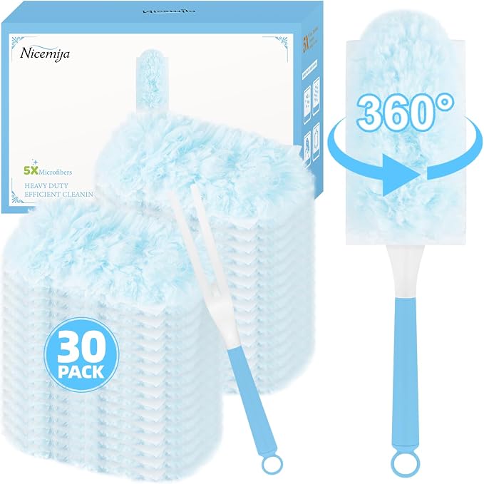 30 Count Light Blue Duster Refills Compatible by Nicemiya