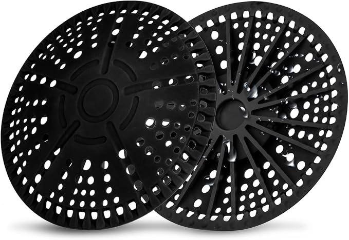 ZOOY Shower Drain Hair Catcher, 2 Pack 5.5 Inch Silicone Large Drain Cover by Unknown