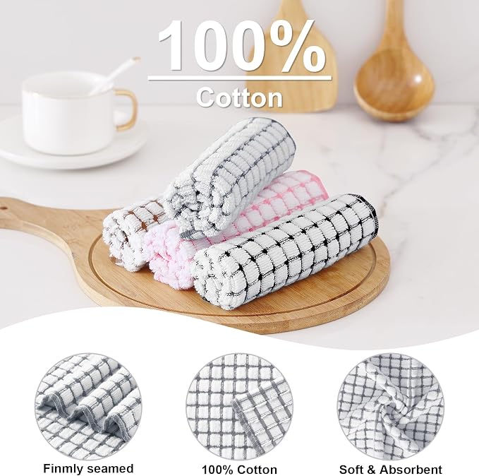 Kitinjoy Cotton 12 Pack Terry Kitchen Towels, 16 x 25 Inches Super Soft and - Image 2