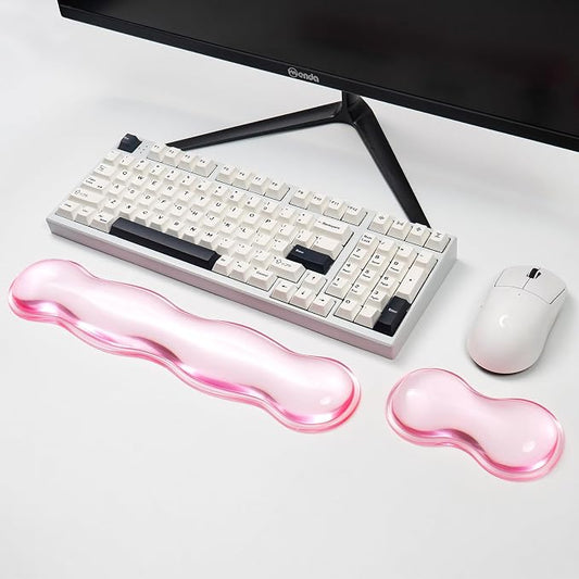 Ergonomic Silicone Gel Keyboard and Mouse Wrist Rest Set – Clear Wrist Rest by Sumgsn