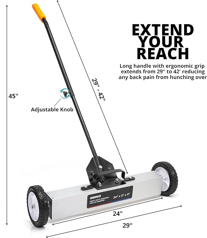 NEIKO 53416A 24” Rolling Magnetic Sweeper - Image 2