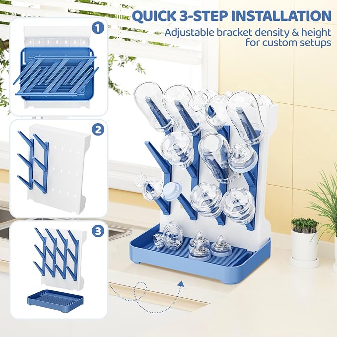Dayacoco Baby Bottle Drying Rack, Space Saving Vertical Bottles Dryer Holder - Image 7