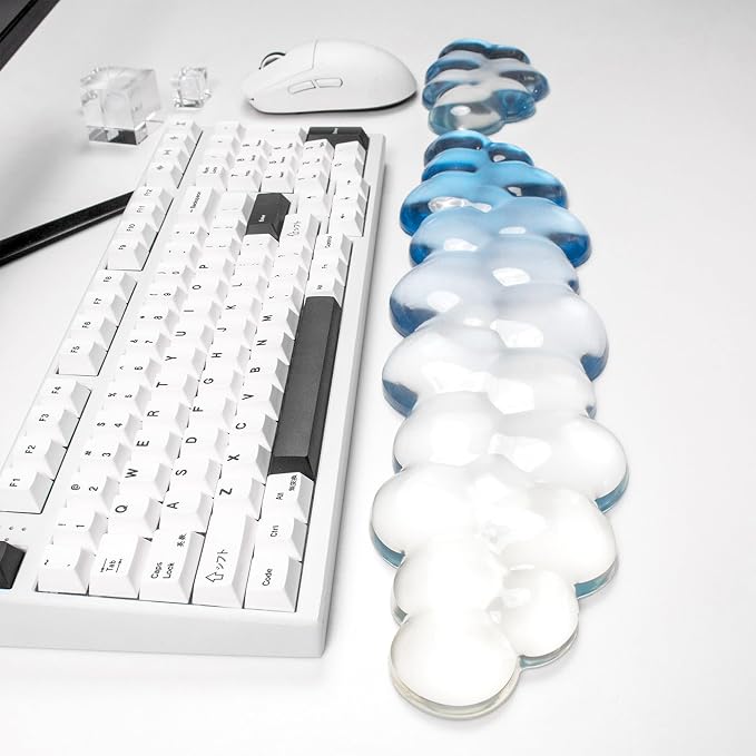 Ergonomic Gel Cloud Keyboard and Mouse Wrist Rest Set – Clear Wrist Rest - Image 7