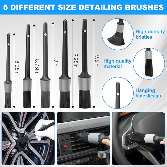 THINKWORK Car Detailing Kit, Car Detailing Brush Set, Car Cleaning Drill Brush - Image 6