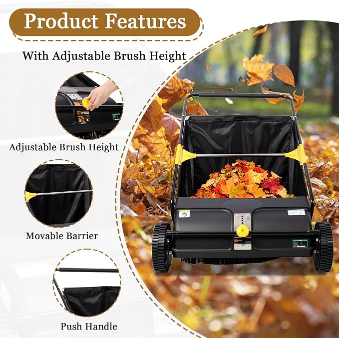 26 Inch Lawn Sweeper Push Hand Powered - Image 4