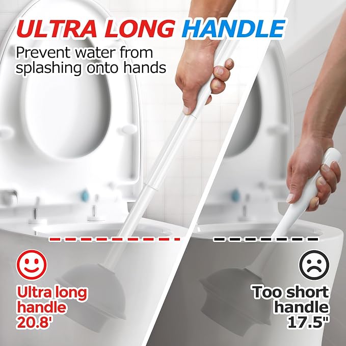 3 in 1 Toilet Brush and Plunger Set, Toilet Bowl Brush Plunger Set, Toilet - Image 2