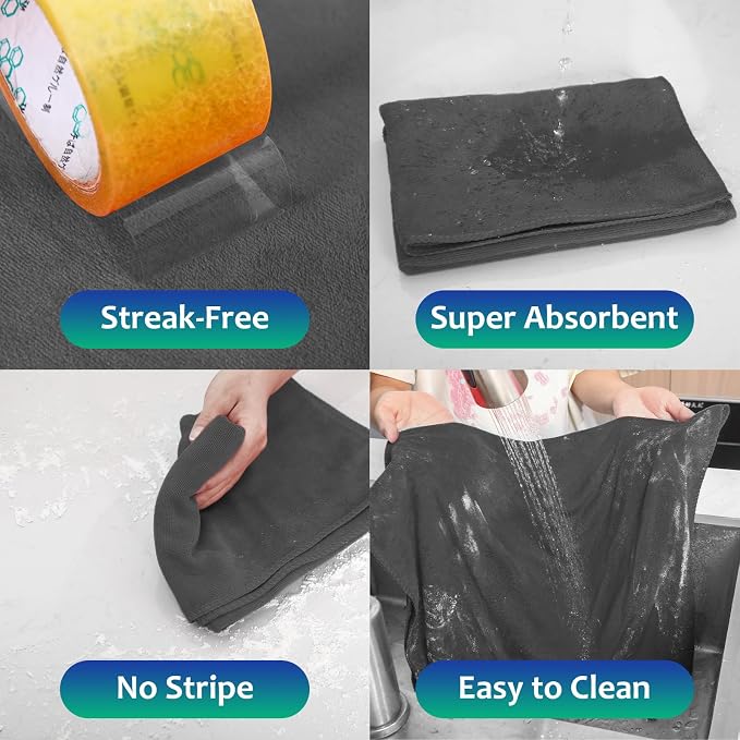 Newwiee 3 Pcs Extra Large Microfiber Cleaning Cloth 30" x 20" Washable Reusable - Image 5