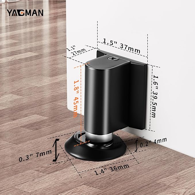 1 Pack Magnetic Door Stoppers Retractable Bottom of Door Holder No Drilling - Image 2