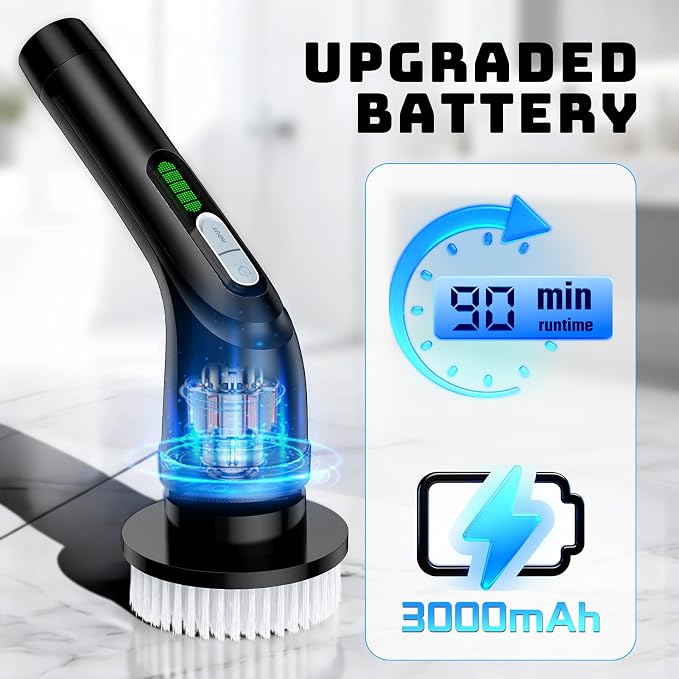 Electric Spin Scrubber, Powerful 2-Speed Cleaning Brush, IPX7 Waterproof - Image 2