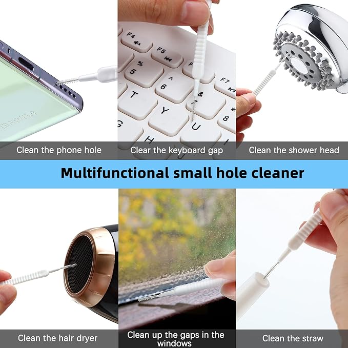 Patelai 60 Pcs Mini Shower Head Cleaner Brush Anti Clogging Nylon Cleaning - Image 4