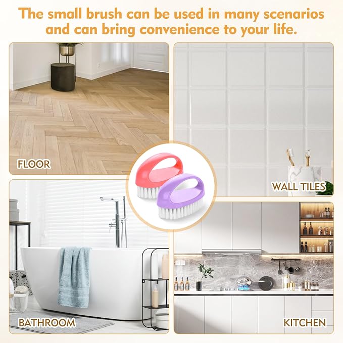 2 Pack Small Scrub Brush, Heavy Duty Stiff Nylon Bristles Cleaning Brush - Image 7