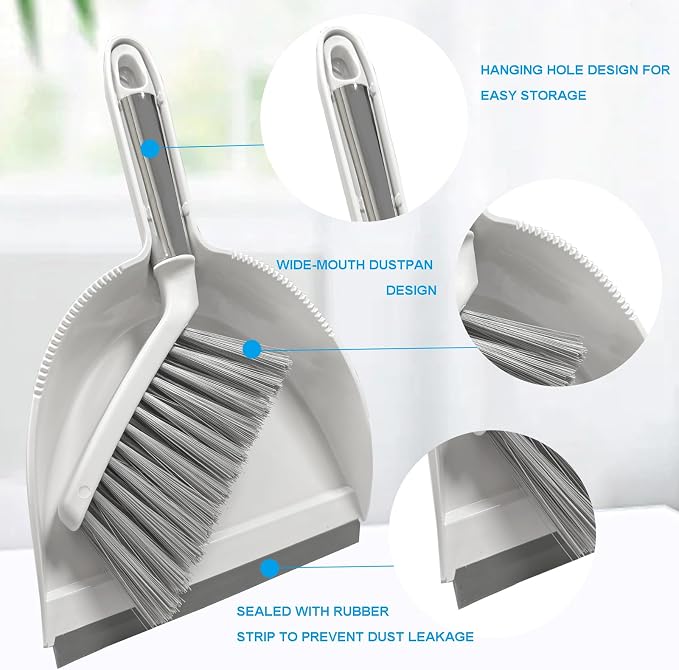 Small Broom with Dustpan Combo Set Mini Broom and Brush Set Hand Sweeper - Image 5