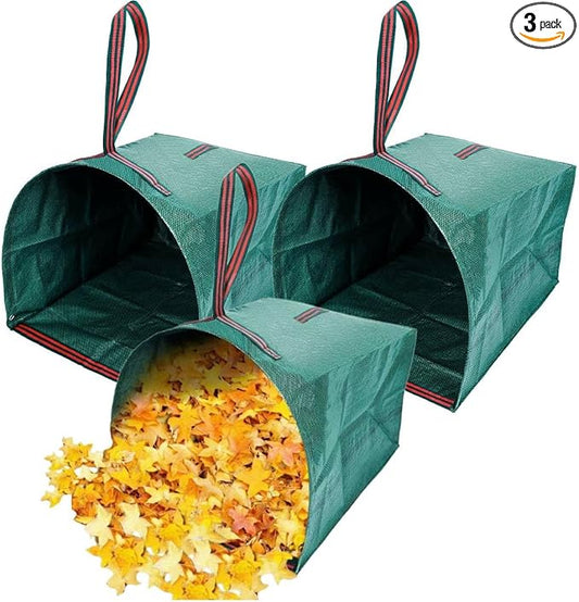 Leaf Collector – 3-Pack Heavy Duty Yard Waste Bags, 40-Gallon Collapsible & by RISETEX