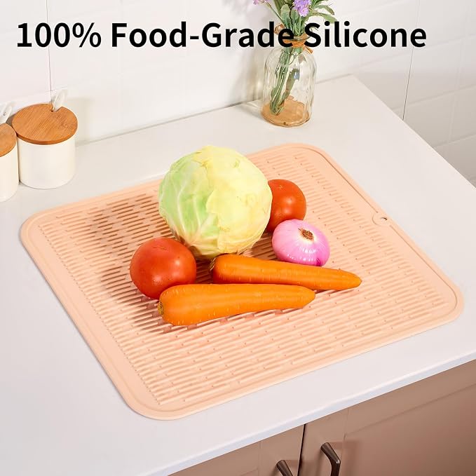 ZLR Silicone Dish Drying Mat for Kitchen Counter, Eco-Friendly Fast Dry Dish Mat - Image 9