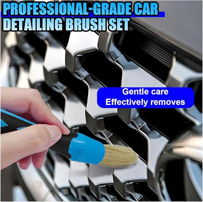 3PCS Car Detailing Brush Set, Soft Boars Hair No-Scratch Automotive Cleaning - Image 3