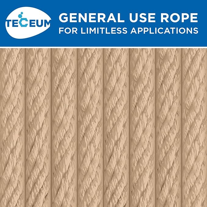 TECEUM Cotton Rope 3/16” – 100 FT – Strong All-Purpose Braided Rope – Natural - Image 9
