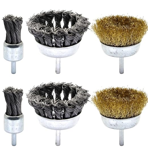 6-Piece Twisted Wire Brush Wheel Set by LingGan