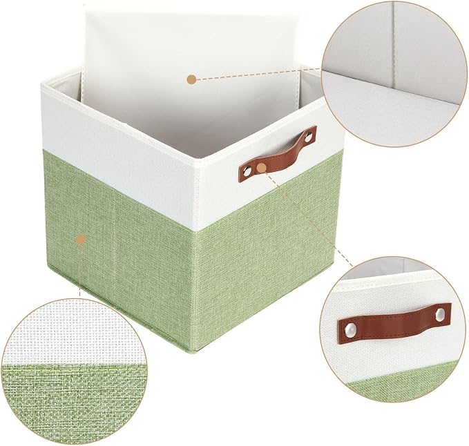 HNZIGE Fabric Storage Cubes for Shelves Set of 4, Storage Cubes Baskets 12 x12 - Image 3