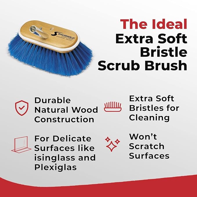 Shurhold 6" Nylon Extra Soft Bristles Deck Brush - Image 4