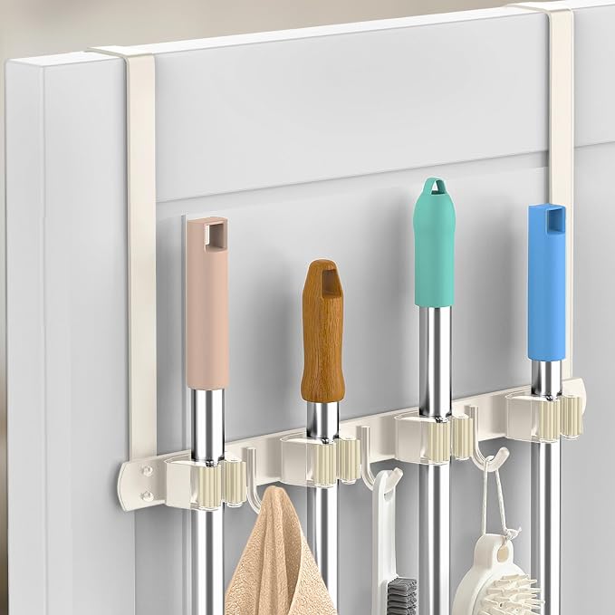 Broom Holder Over The Door by PrimZootyDesign