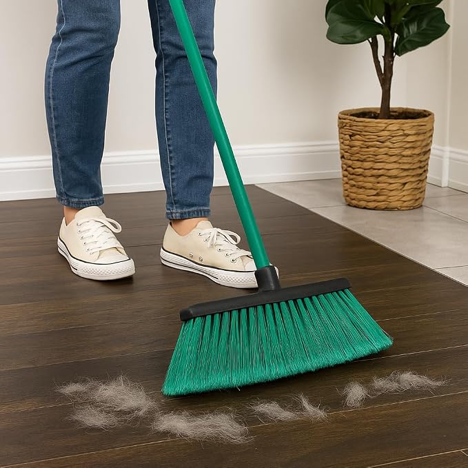 LUZIA Green 14" Premium Broom Head – Long Flagged Bristles – Gentle Deep Sweep - Image 3