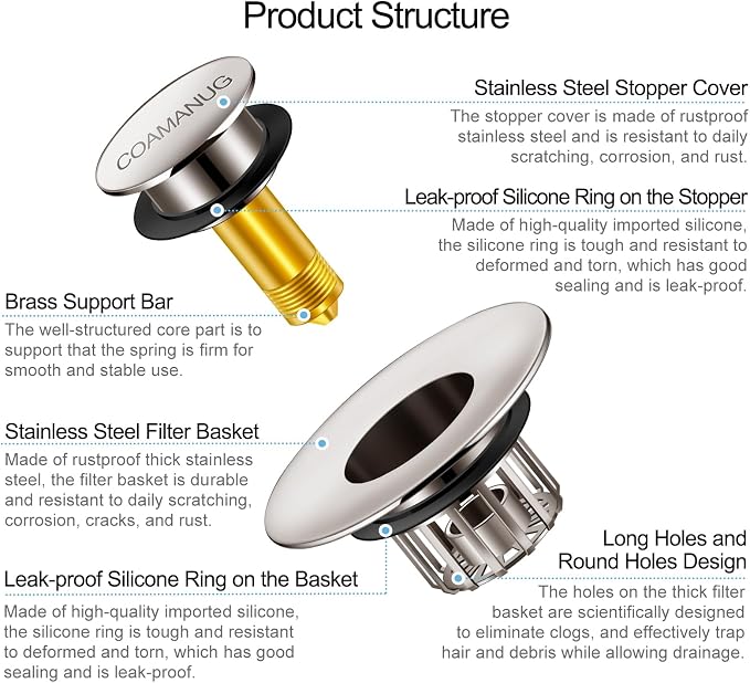 Bathtub Stopper | Pop-up Tub Stopper - Image 5