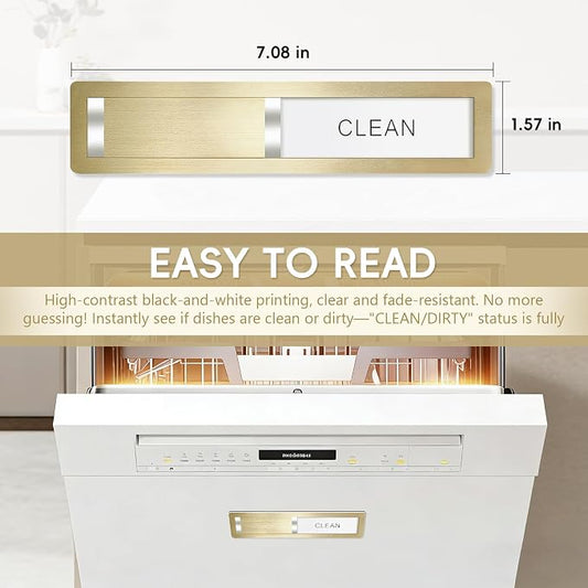 Dishwasher Magnet Clean Dirty Sign, Stainless Steel Magnetic Clean Dirty - Image 2