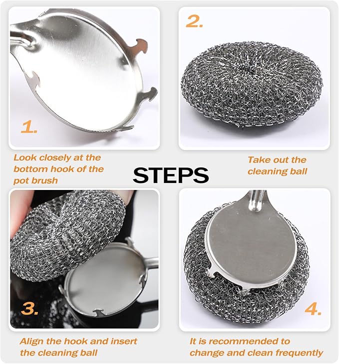 Heavy Duty Stainless Steel Scrubber Set - Image 4